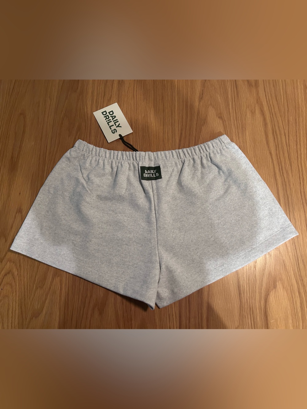 Daily Drills Fleece Mini Sweat Shorts - Heather Grey Size M/L NWT